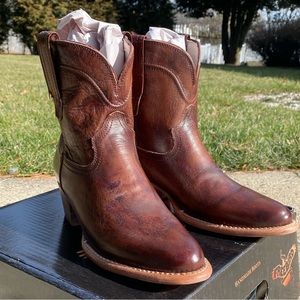 NIB Freebird Zamora Leather Cowboy Western Boots/ Booties in Cognac
